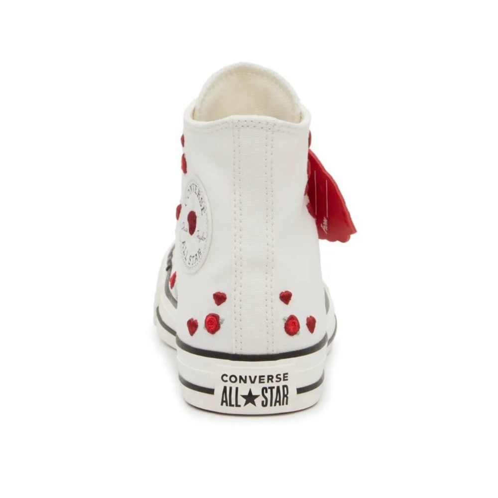 SOLD. NIB Converse All Star White Sneakers with Red Heart Details - Picture 4 of 9